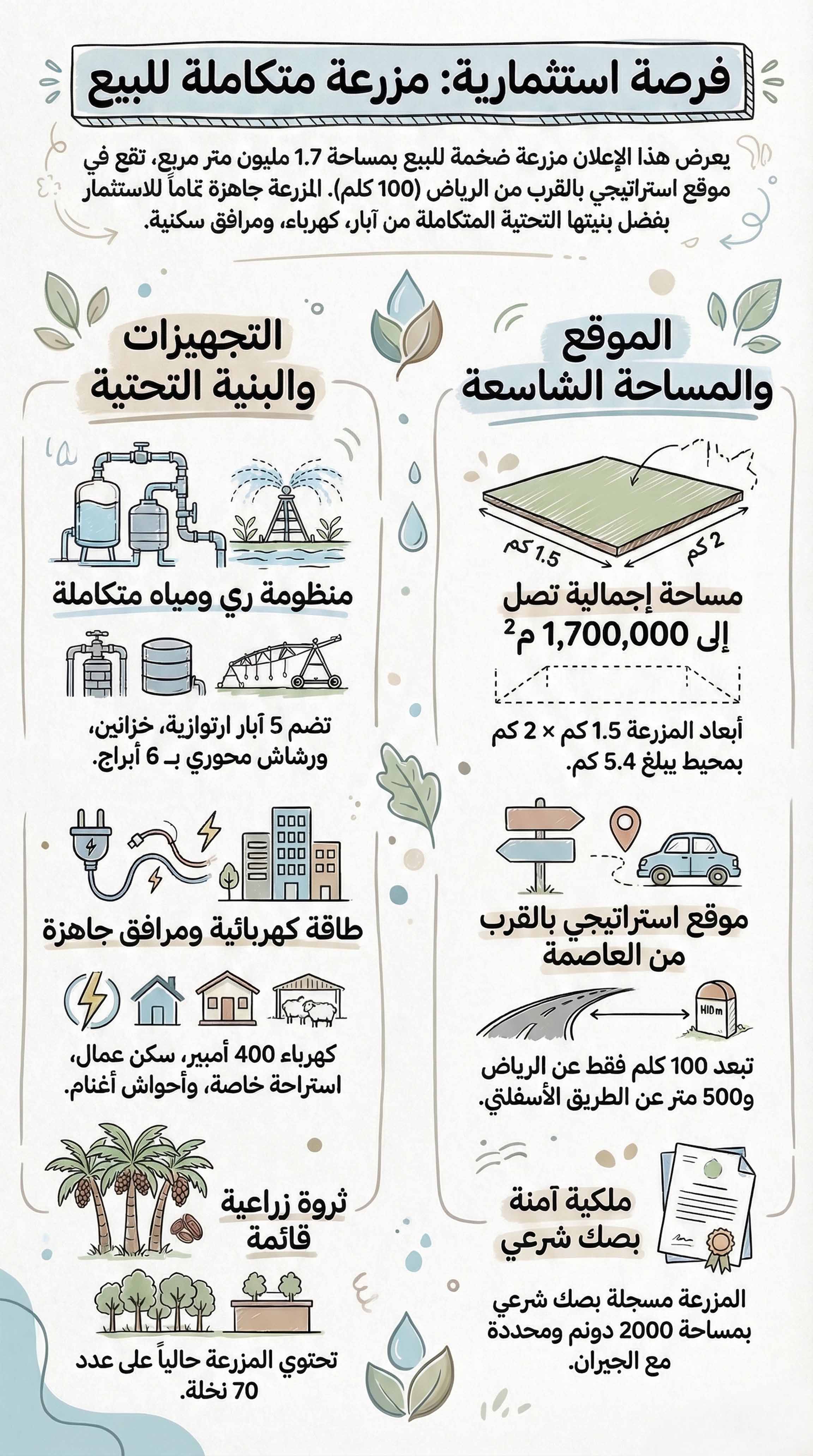 نموذج لاعلان مزرعة